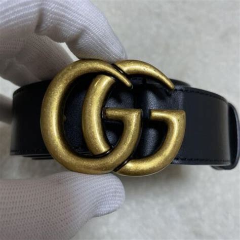 Gucci Marmont Double G Gold Buckle Leather Belt Black Size Ebay