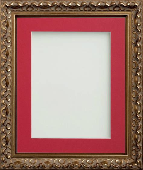 Charleston Gold 9x7 Frame With Red Mount Cut For Image Size 7x5