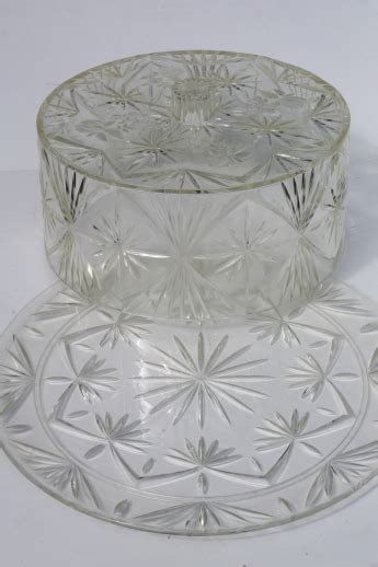 Vintage Lucite Clear Plastic Cake Keeper Cake Saver Cover Cake Plate