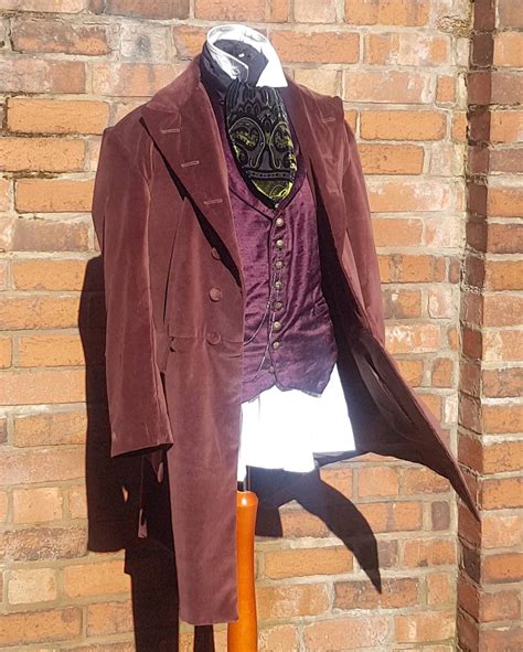 Th Doctors Brown Burgundy Velvet Men S Frock Coat