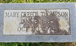 Mary Ann Creech Thompson 1885 1974 Memorial Find A Grave