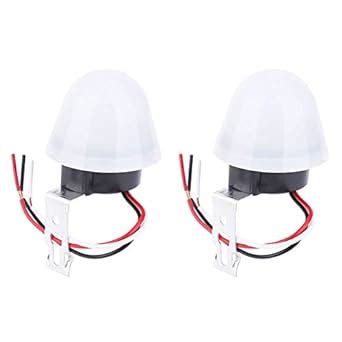 Kadimendium 2pcs Automatic On Off Adjustable Street Light Photoswitch