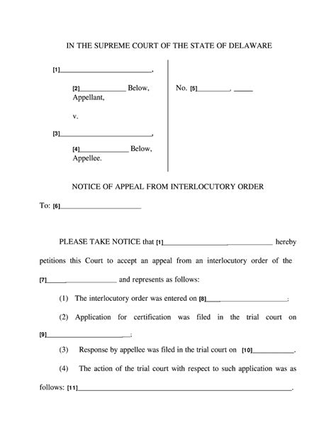 In The SUPREME COURT Of The STATE Of DELAWARE Appellant V Form Fill