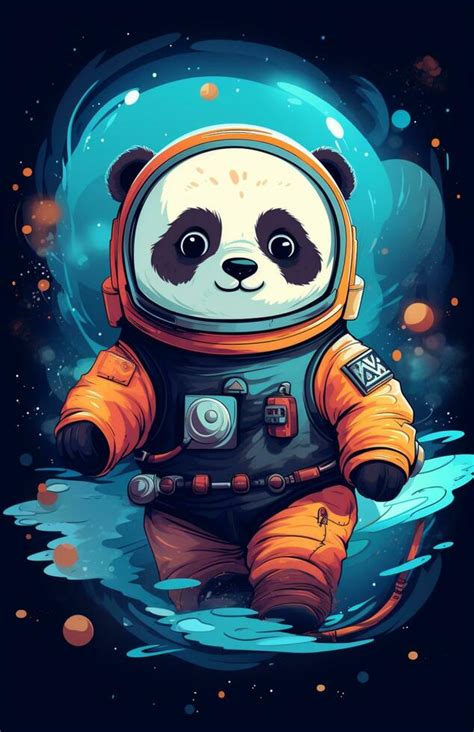 cute panda astronaut illustration art 28546545 Stock Photo at Vecteezy