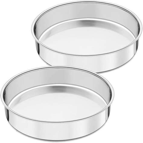 Lot De 2 Moules À Gâteau Ronds En Acier Inoxydable De 20 3 Cm Pour La