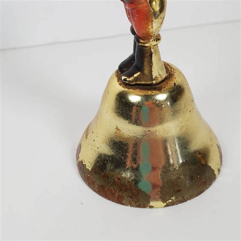 Vintage Santa Claus Bell Brass Plated Christmas Bell Santa Etsy