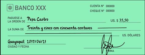 ¿cómo Llenar Un Cheque En Ecuador