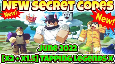 2022 All Secret Codes Roblox X2🍀 X15🥚 Tapping Legends X New Codes All Working Codes Youtube