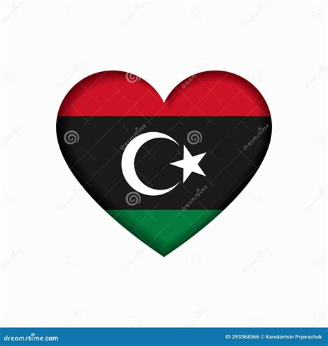 Libyan Flag Heart Shaped Sign Vector Illustration Stock Vector Illustration Of Symbol