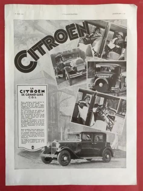 PUBLICITÉ DE PRESSE 1931 Automobile La CITROEN de Grand Luxe et