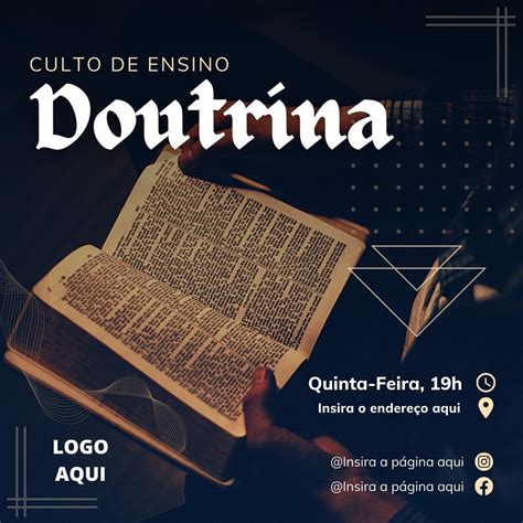 Exclusivo Template Canva Para Culto Evang Lico De Doutrina Isa As