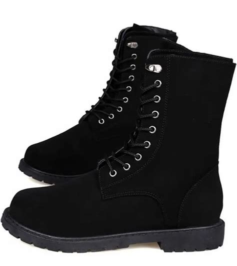 New Fashion Winter Retro Combat Boots Boots For Men High Top Lace Up