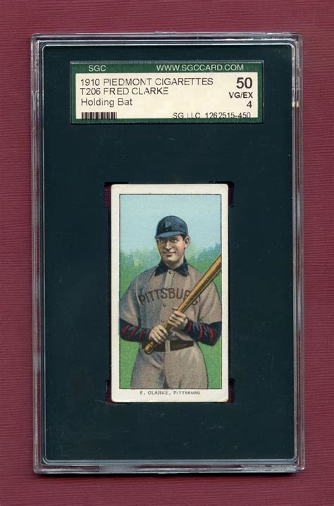 Fred Clarke HOF Holding Bat Piedmont 350 SGC 4 T206 Society