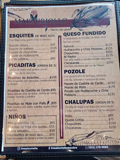 Restaurante Maiz Criollo En Puebla