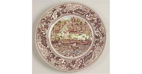 Historic America Brown Multicolor Salad Plate By Johnson Brothers