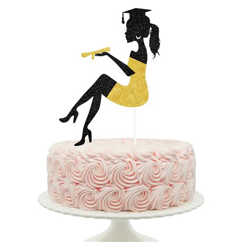 Buy Graduation Cake Toppers Class Of 2022 Girl Gold Black Girl