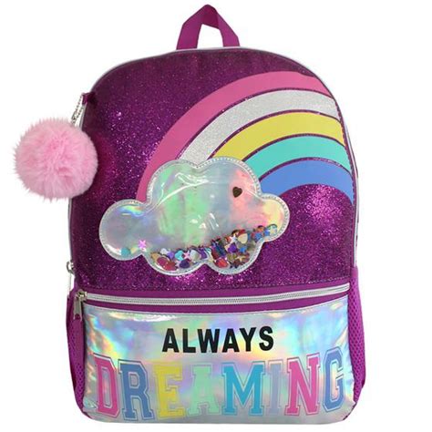 Mochila Escolar De Al As Arco Ris Infantil Juvenil Feminina Clio