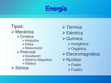 Definición De Energía Y Su Clasificación