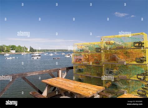 Lobster Traps At Round Pond Maine Stock Photo Alamy