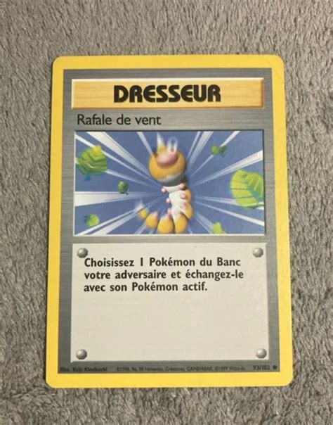 CARTE POKÉMON RAFALE DE VENT 93 102 Set de Base Wizards FR Dresseur EUR