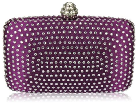 Gorgeous Sparkling Diamante Plum Purple Clutch Bag Purple Clutch Bags Evening Clutch Bag