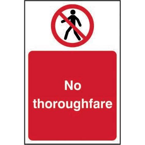 No Thoroughfare Sign Self Adhesive Vinyl 200mm X 300mm Rsis