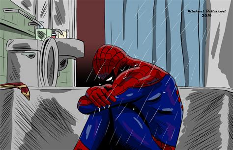 Spider Man Crying In The Shower By Blacksnowcomics On Deviantart