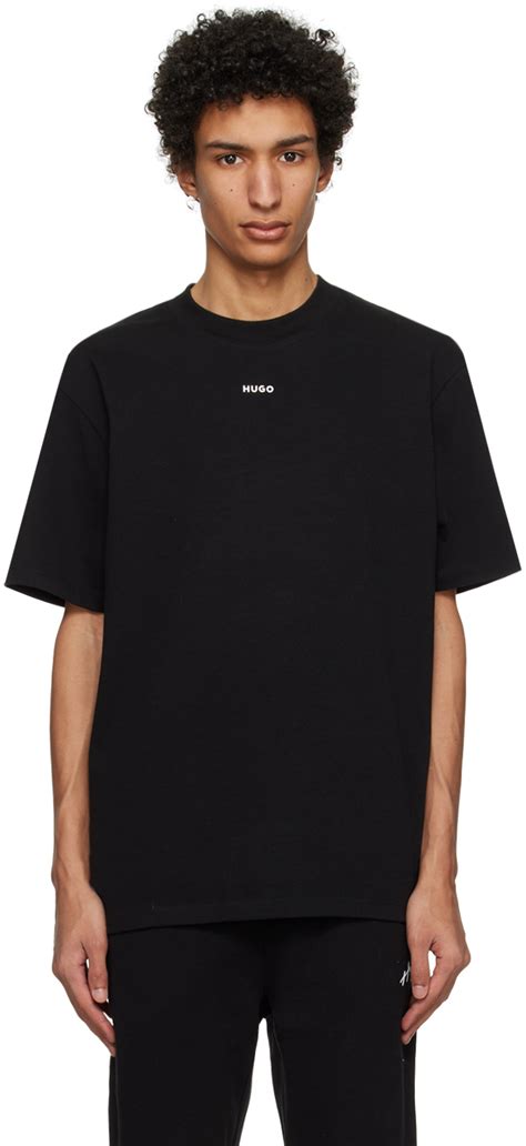 Hugo Black Bonded T Shirt Ssense Uk