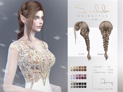 The Sims Resource Arcane Illusion Braid Long Elf Hairstyle Fairy