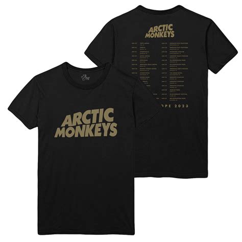 Gold Logo 2023 Tour Black T-Shirt | Arctic Monkeys | The Official Store