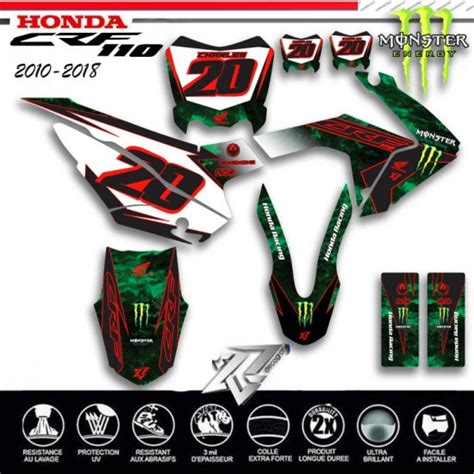 CRF110 KIT DÉCO 2019 2024 MONSTER ENERGY Decografix QUALITE EPAISSEUR