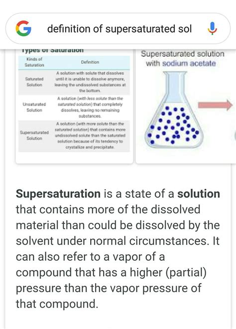 Definition Of Supersaturated Solution In Chemistry - DEFINITIONXD