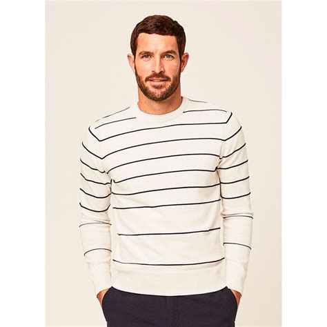 Hackett Breton Stripe Crew Neck Sweater White Dressinn