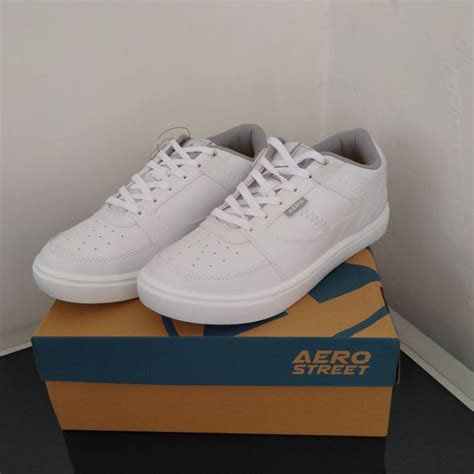 Jual Aerostreet Hoops Low Putih Abu Muda Putih Sepatu Sneakers Shopee