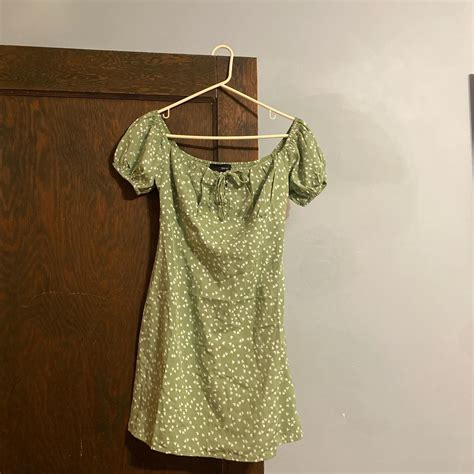 Green Sundress With Hearts Depop