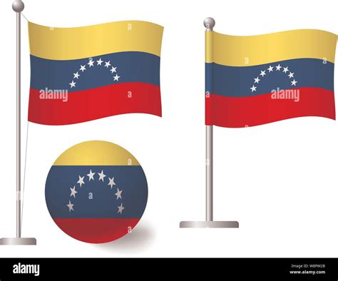 Venezuela Flag On Pole And Ball Metal Flagpole National Flag Of