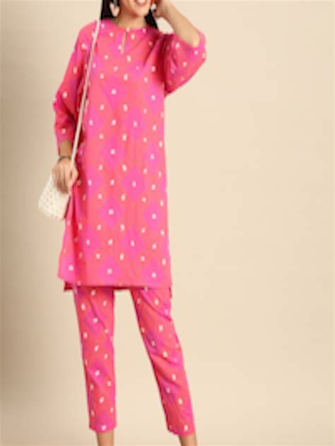 Buy Anouk Women Pink Ethnic Motifs Printed Pure Cotton Kurta With