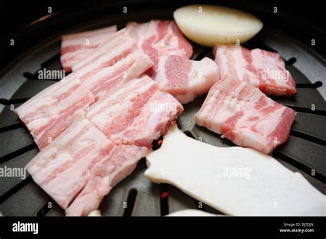 Pork Belly Barbecue Korea Stock Photo Alamy