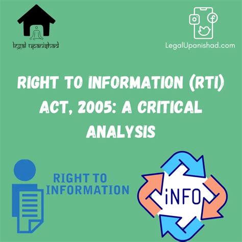 Right To Information Rti Act 2005 A Critical Analysis