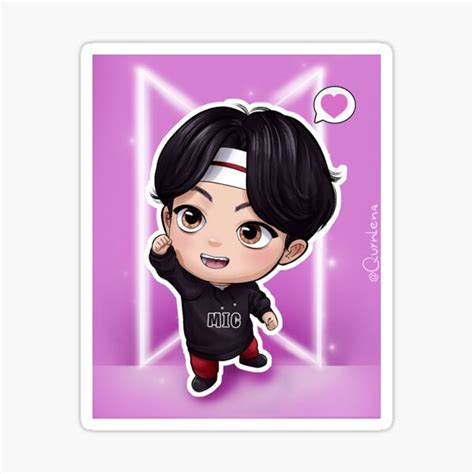 Jin Tiny Tan Bts Mic Drop Art By Quynlena Sticker For Sale By