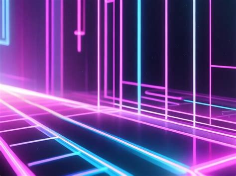 Premium AI Image Neon Dreamscape Abstract Background With Pink And