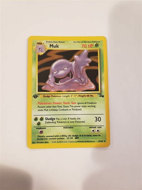 Pok Mon Tcg Muk Fossil Holo St Edition Holo Rare Ebay