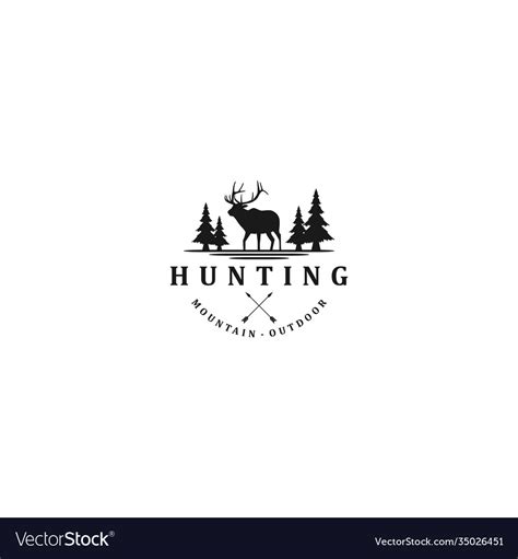 Hunting Deer Adventure Outdoor Logo Design Vector Image