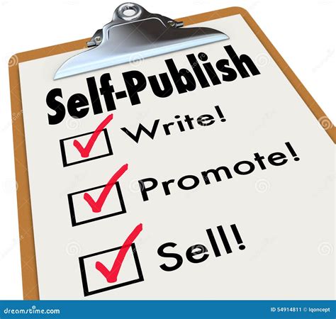 Self Publish Clipboard Write Promote Sell Writer Author Book Stock