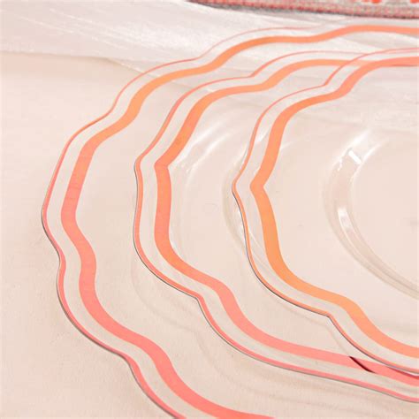 Noccur Pcs Rose Gold Plastic Plates Rose Gold Silverware Include