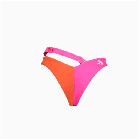 PUMA Swim Women S Colourblock V Shape Bikini Bottom Brown Puma