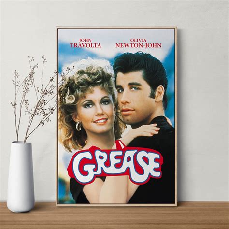 Grease Retro Movie Poster, Movie Wall Art, Canvas Poster Printing ...