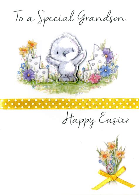 Grandson Easter Greeting Card Embellished Hand Finished Card Cards