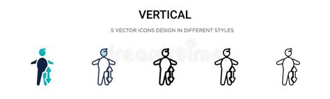 Icono Vertical En El Contorno De Línea Delgada Rellenado Y Estilo De