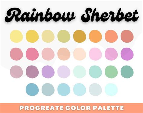 Rainbow Sherbet Procreate Color Palette Ipad Procreate Tools Etsy